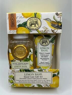 Michel Design Works Lemon Basil Hand Soap & Cream Gift Set NEW IN BOX